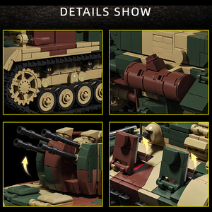 1/28 Véhicule anti-aéronautique allemand Flakpanzer IV Wirbelwind Seconde Guerre mondiale Modèles militaires en miniature Kits de construction en blocs - Product Image 3