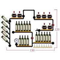 Porte-bouteilles de comptoir avec porte-verres, petit porte-vin sur pied avec plateau à bouchons