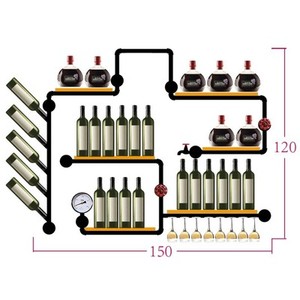 Countertop Giá rượu với kính chủ freestanding bàn nhỏ Giá rượu với khay nút chai - Product Image 6