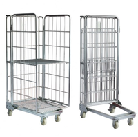 Pliable 500kg enduit de poudre avec conteneur de rouleau de logistique de roue
