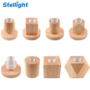 Stellight hình dạng khác nhau hình trụ bằng gỗ Led Bàn đèn E27 gỗ + PC bảng đèn cơ sở chủ vít 220V 1-năm bảo hành sống - Product Image 2