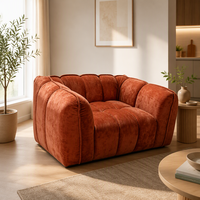 Kompressions-Chesterfield-Sofa mit Knopfheftung, modernes Design, einsitzig, vakuumverpackt, Schwammstoffbezug, Flachverpackung für Wohnzimmer und Hotel