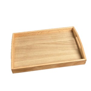 Bandeja de servir de madera Manri, rectangular, de bambú y madera, con asas, para té, café, sala de estar, comedor, exhibición. - Product Image 5