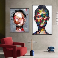 Peinture à l'huile moderne abstraite, portrait de femme peint à la main, couteau, grande peinture à l'huile, portrait