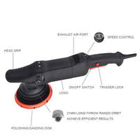 Polisseuse DA 110V 900W, orbite de 21 mm, plateau de support de 6 pouces, déclencheur à 6 vitesses, machine professionnelle de detailing automobile robuste