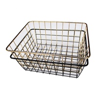 Panier de rangement en fil de fer style européen, panier en maille métallique décoratif multifonctionnel, vente en gros d'usine en vrac