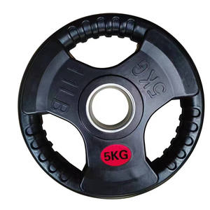 Disques de musculation en caoutchouc à triple grip, plaques de poids en caoutchouc pour haltères, idéales pour la musculation - Meilleures ventes - Product Image 5