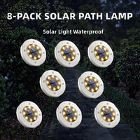 Lot de 8 lampes solaires LED à détecteur de mouvement, en acier inoxydable, étanches IP44, pour jardin et extérieur, 4100K