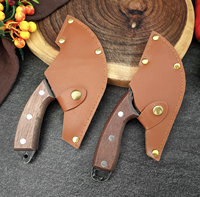 Couteau d'abattage multi-usages Portable manche en bois Mini couperet à viande de Camping petit couteau à désosser incurvé pour les aventures en plein air