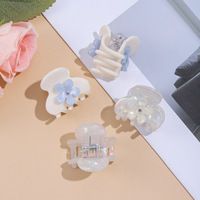 Pince à cheveux ODM/OEM style français, fleur 3D ornée de diamants, accessoire capillaire haut de gamme en acétate, mignon pour franges, cadeau pour filles