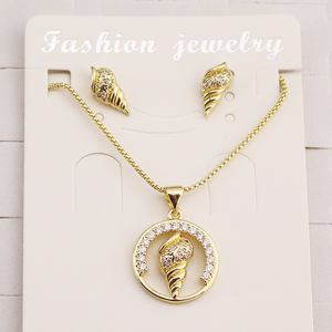 HX0018 18k黄金女士饰品套装最新海星耳环吊坠项链章鱼帆船冰淇淋蝴蝶造型图案 - Product Image 6