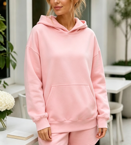 Sudaderas con capucha al por mayor, sudadera con capucha para mujer de algodón con forro polar cepillado, estilo urbano con estampado, corte holgado - Product Image 2