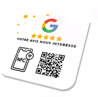 Base NFC de 13.56mhz para Redes Sociales, Escaneo de Códigos QR, Exhibición de Menús en Mesa de Acrílico PVC, Base NFC
