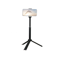 Trépied de bureau portable léger à hauteur réglable avec verrouillage rapide, vis 1/4, en plastique ABS noir/rose, support de téléphone de table