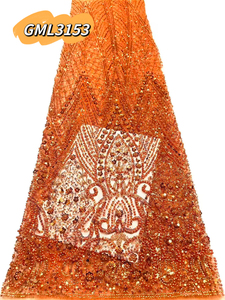 Vestido de Novia Tradicional de Lujo Más Vendido con Lentejuelas y Encaje Brillante, Malla de Tul Hecha a Mano en Nigeria para Fiesta de Noche - Product Image 2