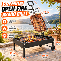Barbecue au charbon de bois robuste avec cadre en acier soudé découpé au laser et grille réglable en hauteur pour les acheteurs en gros