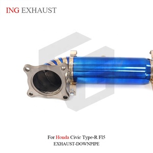 ท่อดาวน์ไปป์ไทเทเนียม ING ขนาด 89 มม./76 มม. สำหรับ Honda Civic Type-R FL5 น้ำหนักเบาพิเศษ อะไหล่แต่งสมรรถนะสูง ขายส่ง - Product Image 6