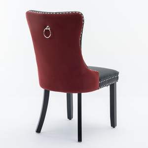 DB A&A Furniture Nikki Collection Modern Tufted Solid Wood <b>Dining</b> <b>Chair</b> Set with <b>Velvet</b> PU Upholstery and Nailhead Trim - Product Image 6