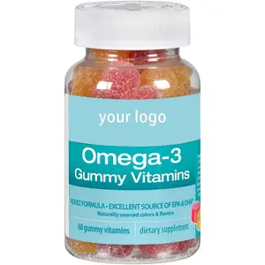 Helal şeker ücretsiz Gummies doğal Omega 3 beyin takviyeleri Boost yumuşak şeker DHA yosun yağı Gummies vitamini ile Omega 3 gummies