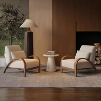 Fauteuil inclinable en velours de style vintage, en bois massif, haut de gamme, tendance, durable, pour hôtel, maison d'hôtes, café, style Wabi-sabi, rétro, décontracté