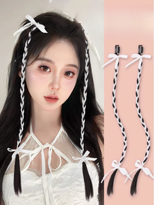 ผมต่อแบบ<span class=keywords><strong>ถัก</strong></span>สำหรับเด็กผู้หญิงทำจากใยสังเคราะห์ทนความร้อนสูงริบบิ้นสีขาวสวม<span class=keywords><strong>ใส่</strong></span>ง่าย - Product Image 5