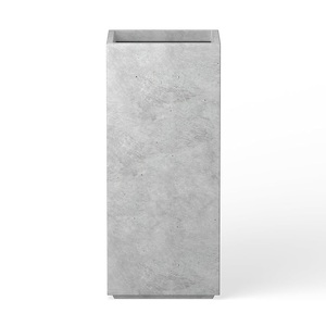 Pot de plante rectangulaire haut et moderne en béton vieilli pour l'intérieur et l'extérieur, pour la maison, le patio, le jardin, avec bonsaï - Product Image 1