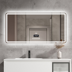 Intelligent <b>LED</b> Bathroom <b>Mirror</b> One-Button Demist Glass with Adjustable Light Art Deco Design for Hotels Luxury Spaces - Product Image 1