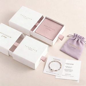 Custom Logo Rigid Sliding <b>Gift</b> <b>Box</b> with Sponge and Matt Lamination Multiple Colors EVA Lining for Jewelry - Product Image 4