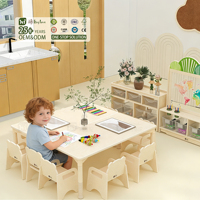 Hikeylove - Ensemble de table et de chaises pour école maternelle et préscolaire - Meubles de classe durables et écologiques en bois de style Montessori