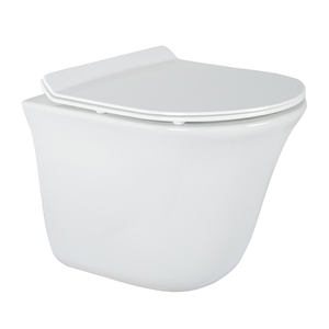 Piège en P <span class=keywords><strong>suspendu</strong></span> CeramicToilette Bidet à chasse d'eau sans monture <span class=keywords><strong>WC</strong></span> Citerne dissimulée Salle de bain Ensemble de cuvette de toilette Toilette suspendue - Product Image 2