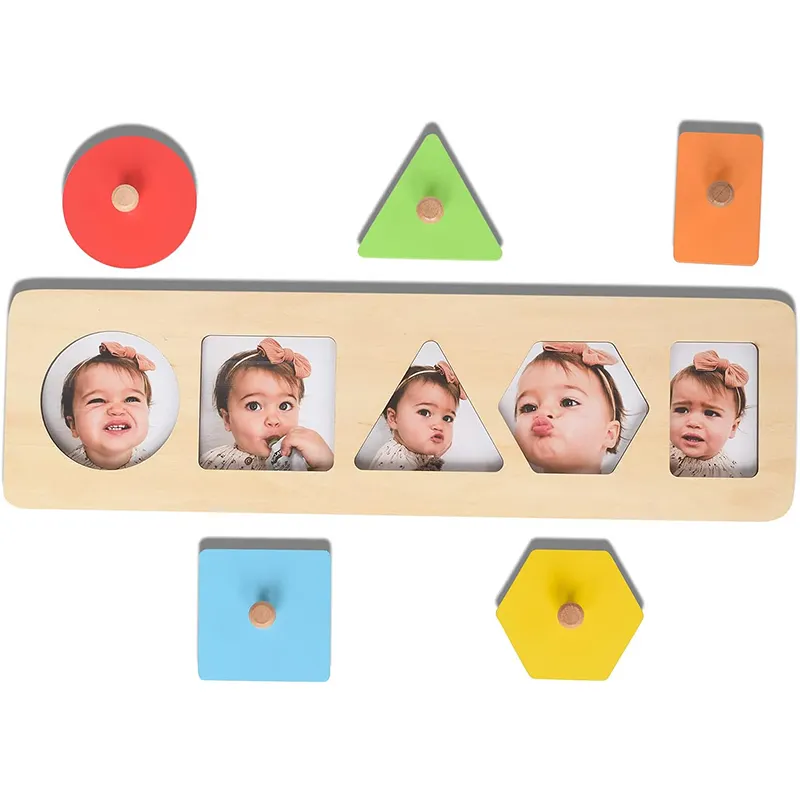 Customize Geometric Figure Panel Shape Matching Game Color Sensory Educational Toy Familiar Faces Photo Puzzle Toys