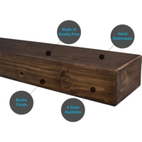 Étagère flottante en bois de pin pour cheminée-Couleur moka 60 "Belle étagère rustique en bois parfaite pour les cheminées électriques