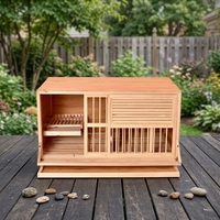 Vente en gros de cage à pigeons moderne en bois naturel, maison pour animaux de compagnie, volière spacieuse pour oiseaux pour salon avec fermeture à bouton