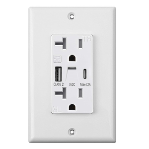 5V 4.2A USB Loại A & C 15A 125V tường ổ cắm 2 AC cửa hàng với ánh sáng ban đêm USB cắm & ổ cắm - Product Image 2