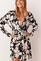 Yicheng Nouvelle Collection – Ensemble Pyjama 2 Pièces Imprimé Floral pour Femme (Robe de Nuit et Tenue d'Intérieur)