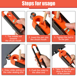 Nuevo Medidor de Contornos con Bloqueo Ajustable, Regla de Perfil Precisa para Carpintería, Duplicador de Perfiles - Product Image 5