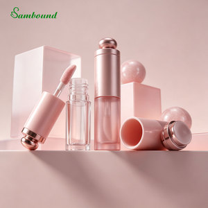 Custom 6.3ml Polygonal Lip Gloss Tube with Silicone Tip <b>Pink</b> Eco-Friendly PET Injection <b>Bottle</b> - Product Image 3