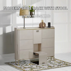 Scarpiera Convertibile in Legno di Alta Qualità dal Design Moderno <span class=keywords><strong>con</strong></span> Sgabello per Armadio Elettrodomestici - Product Image 2