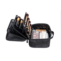 KONCAI Trousse de Maquillage Professionnelle en Nylon Personnalisée pour Voyage, Organisateur de Pinceaux et Ombres à Paupières, Pochette Porte-Pinceaux