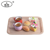 Plateau de service en bois naturel de style japonais grand plateau de nourriture en bambou avec antidérapant pour la vaisselle de cuisine et de bureau