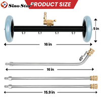 Kit d'outils de balai de route en acier inoxydable pour nettoyeur de châssis de dessous de caisse à 4 buses haute pression