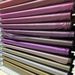 20D 400T <strong>Trilobal</strong> Black Yarn Nylon Taffeta Two Tone Shiny Metallic Nylon Taffeta <strong>Fabric</strong> With Cire and WR for Downproof Jackets - Product Image 1