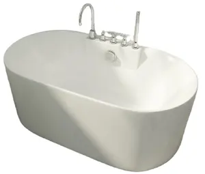 欧式浴室现代亚克力1200毫米浴缸出售优雅曲线设计圆形落地式淋浴浴缸