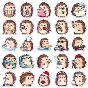 Autocollant hérisson animaux de dessin animé, 50 pièces, joli autocollant - Product Image 3