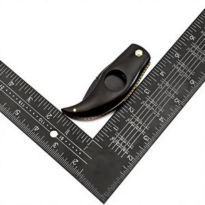 Cortador de Cigarros Redondo al por Mayor, Cuchillo de Bolsillo de Acero de Damasco con Mango de Cuerno de Búfalo, Accesorios para Cigarros - Product Image 4