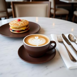Tasses à café en porcelaine modernes de 10,2 oz pour restaurants et cafés, vente en gros, personnalisables <span class=keywords><strong>avec</strong></span> logo, ensemble <span class=keywords><strong>tasse</strong></span> et <span class=keywords><strong>soucoupe</strong></span> pour latte, cappuccino et <span class=keywords><strong>expresso</strong></span> - Product Image 2