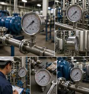 Manomètre à Glycérine en Acier Inoxydable ZX-1-2, 1/4"NPT, Antichoc, Double Échelle PSI Bar pour Usage Industriel - Product Image 4