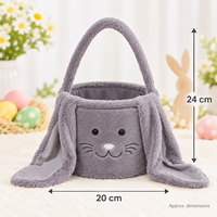 Panier de Pâques personnalisé pour enfants, panier à oreilles de lapin brodé avec nom personnalisé, sac de chasse aux œufs de Pâques, décoration cadeau en peluche