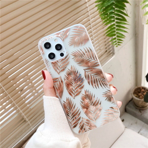 Cover per <span class=keywords><strong>iPhone</strong></span> 14/14 Pro Max di Lusso con Design a Foglia Dorata, Trasparente e Antiurto, Vendita all'Ingrosso - Product Image 6