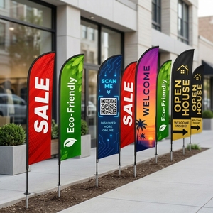 Bandiera Pubblicitaria Personalizzata per Esterni con Asta in Fibra di Vetro e Tessuto in Poliestere per <span class=keywords><strong>Eventi</strong></span> Commerciali e Conferenze - Product Image 2